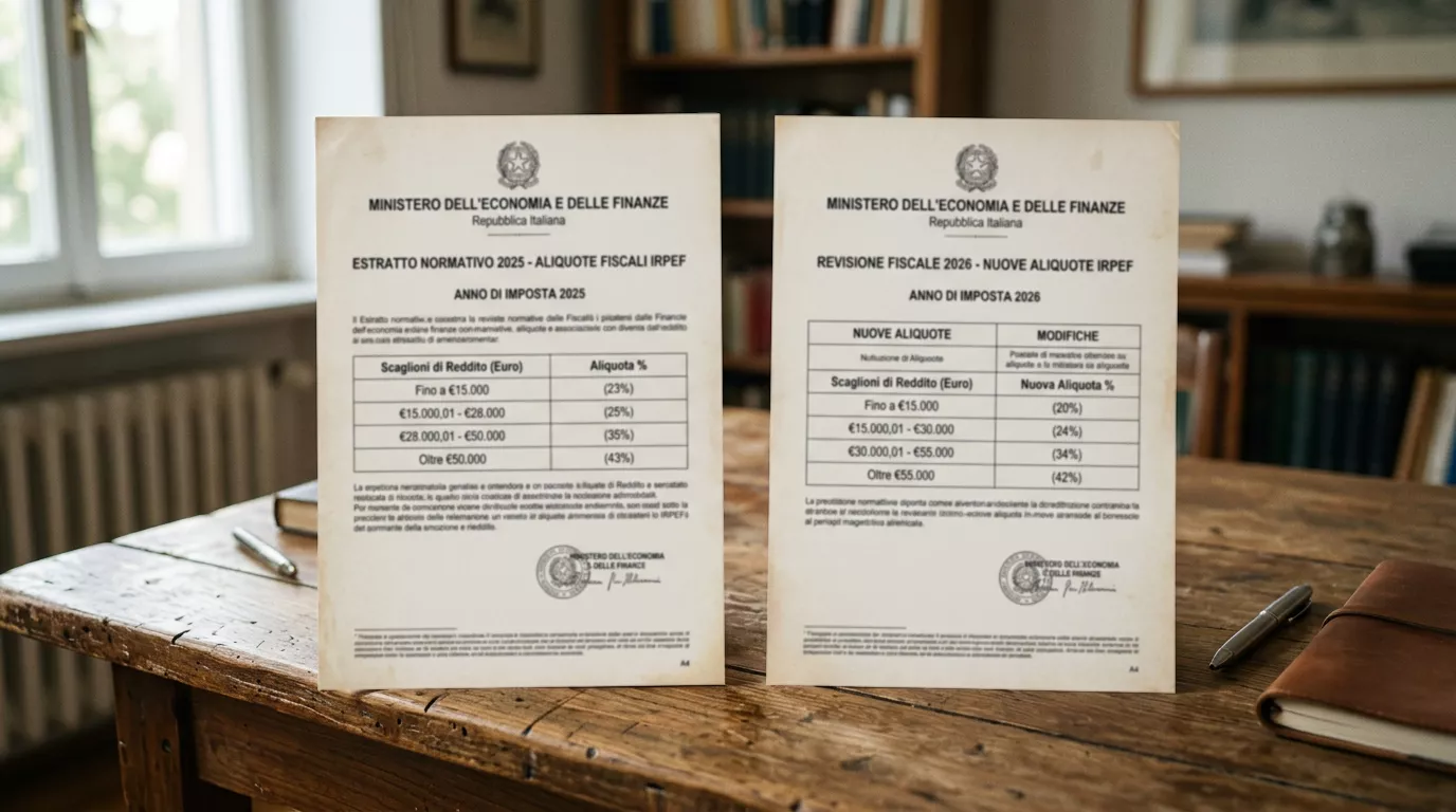 Due documenti affiancati che rappresentano il confronto tra due aliquote