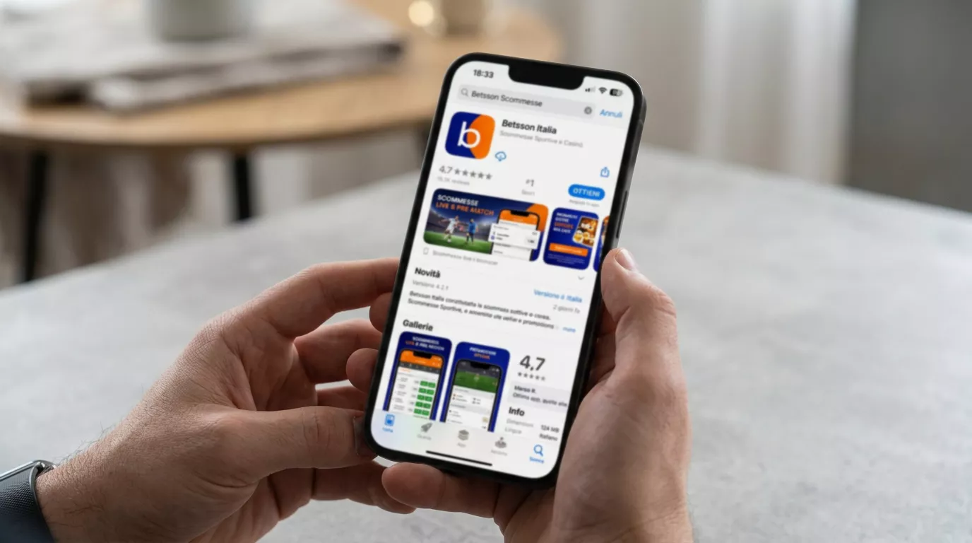 Schermo di uno store mobile durante il download di un'app di scommesse