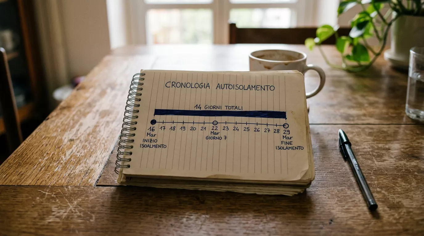 Quaderno con un semplice schema temporale della durata dell'autoesclusione