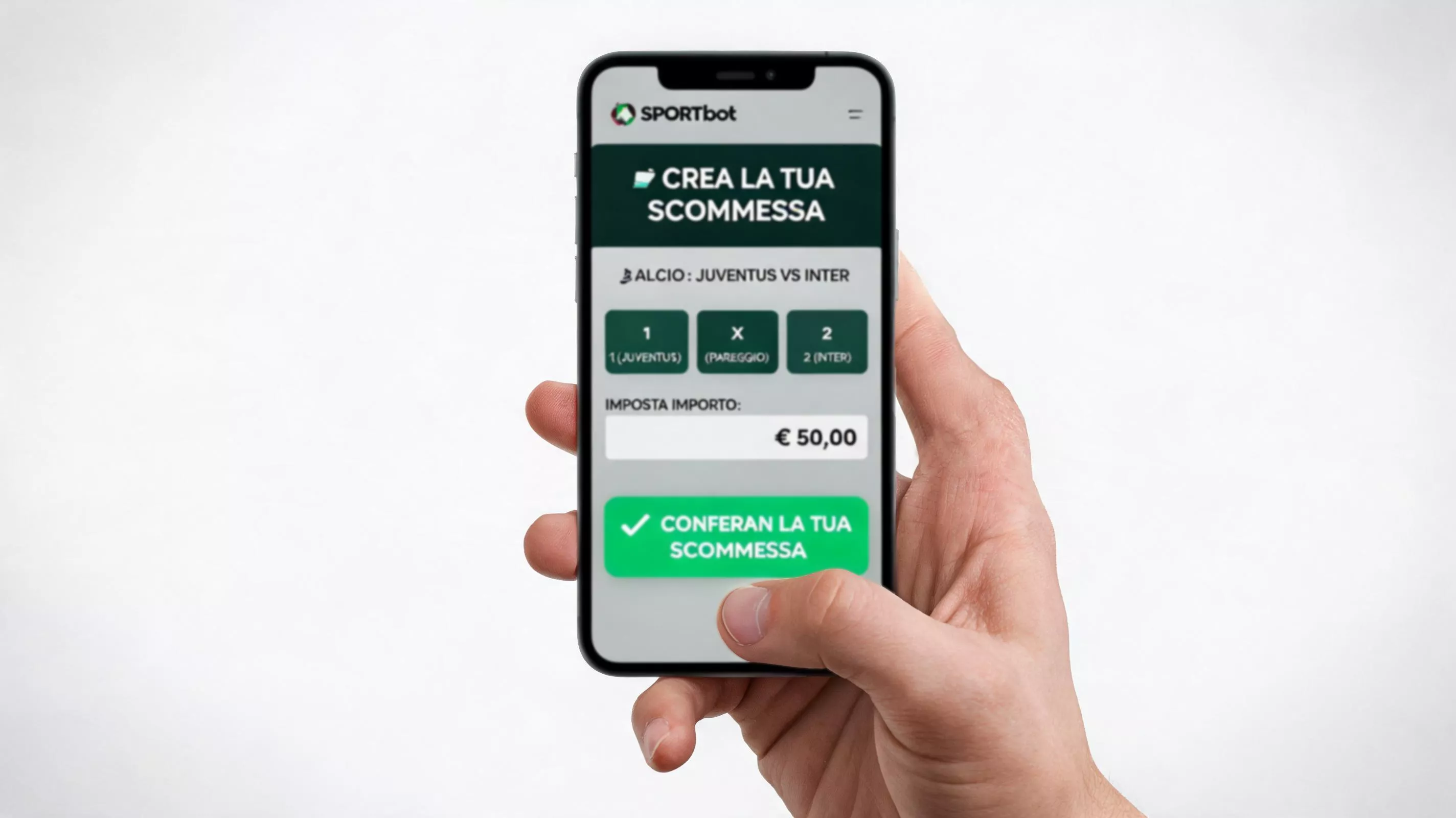App di un bookmaker ADM con la funzione crea la tua scommessa aperta su un telefono