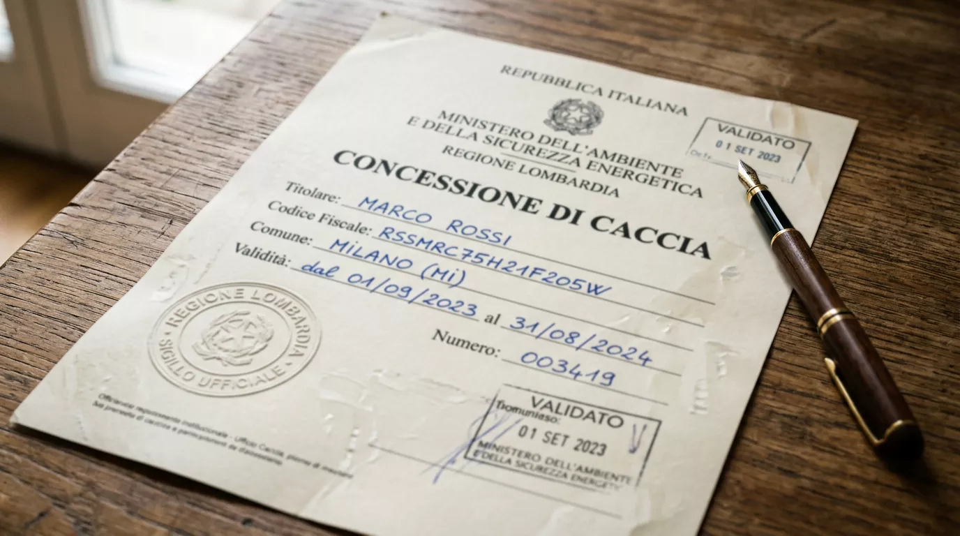 Documento ufficiale di concessione di gioco con timbro istituzionale, simbolo della licenza ADM per i bookmaker legali