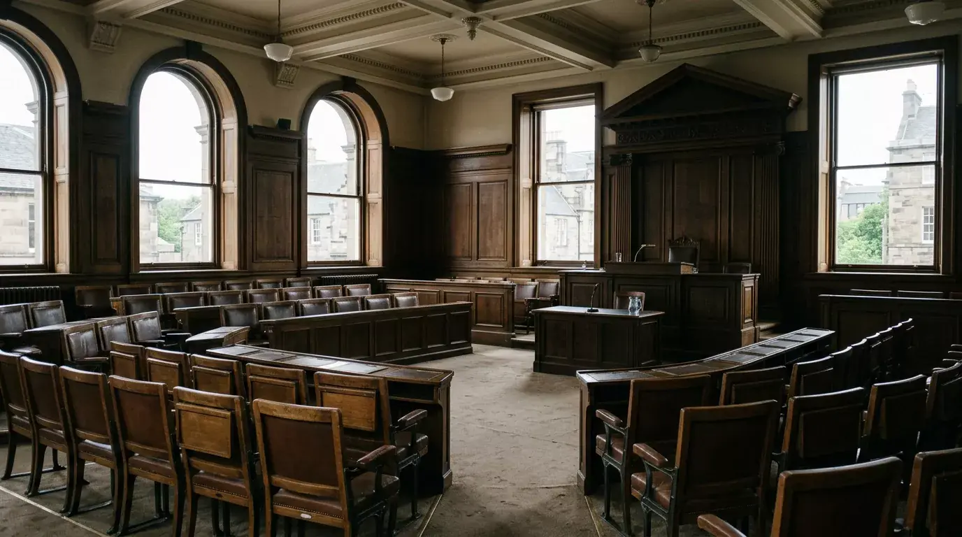 Aula istituzionale vuota che richiama il dibattito politico sul decreto