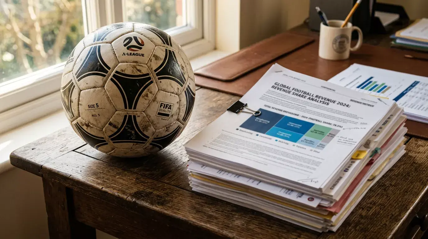 Pallone da calcio accanto a documenti che rappresentano la quota del calcio