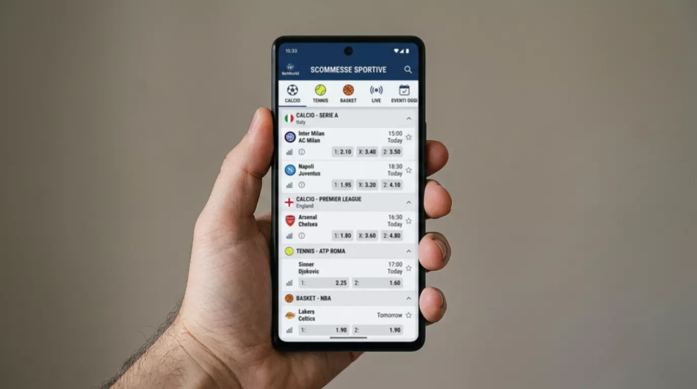 App di un bookmaker ADM con il mercato handicap asiatico aperto su uno smartphone