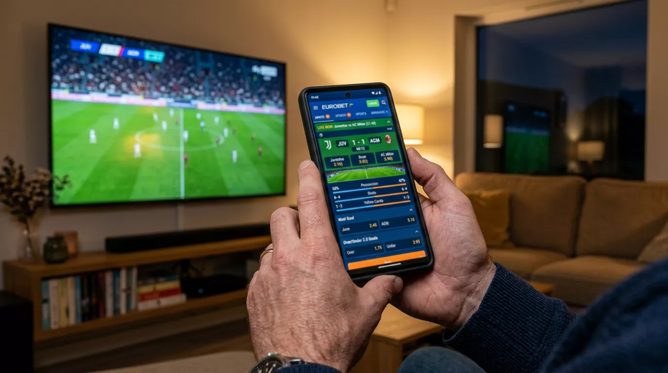 Schermo di un'app mostra i mercati live durante una partita di Serie A
