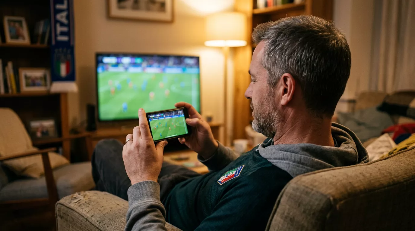 Tifoso guarda con tranquillita una partita in streaming senza fretta