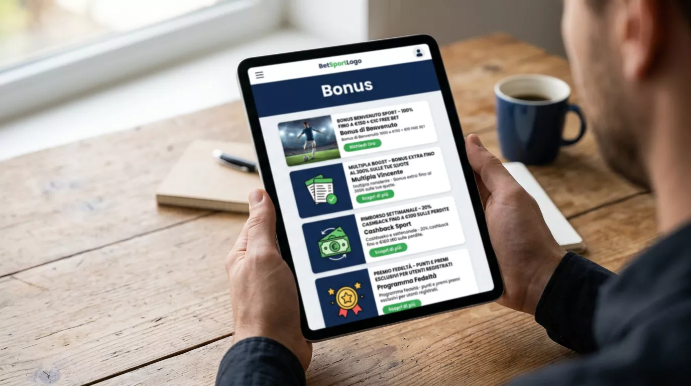 Panoramica delle tipologie di bonus benvenuto sportivi disponibili sui bookmaker ADM